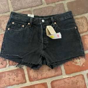 Brand new Levi black cut off jean shorts